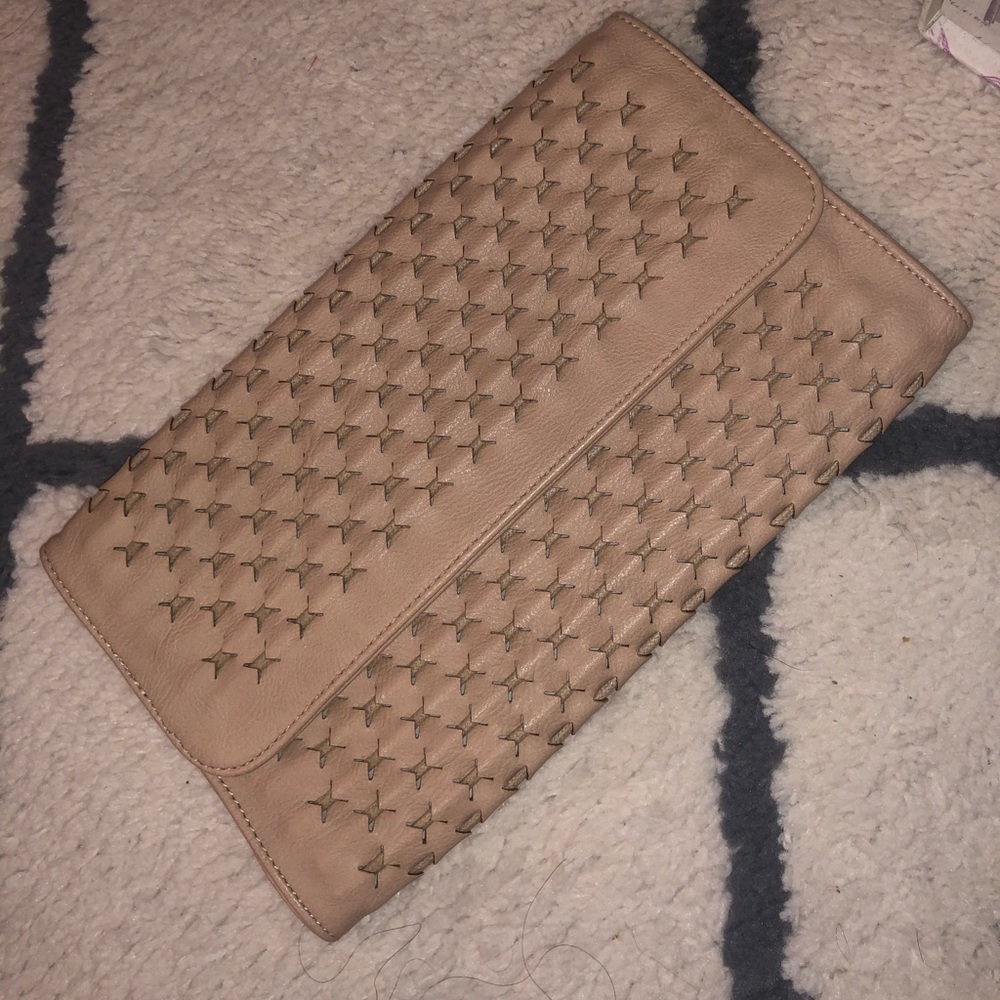 Forever 21 taupe clutch with chain